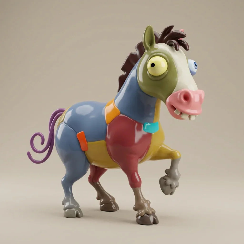 Farbenfrohes Fantasie-Pferd "Lumos" – Ihre verspielte 3D-Kunstfigur - 3D Memories