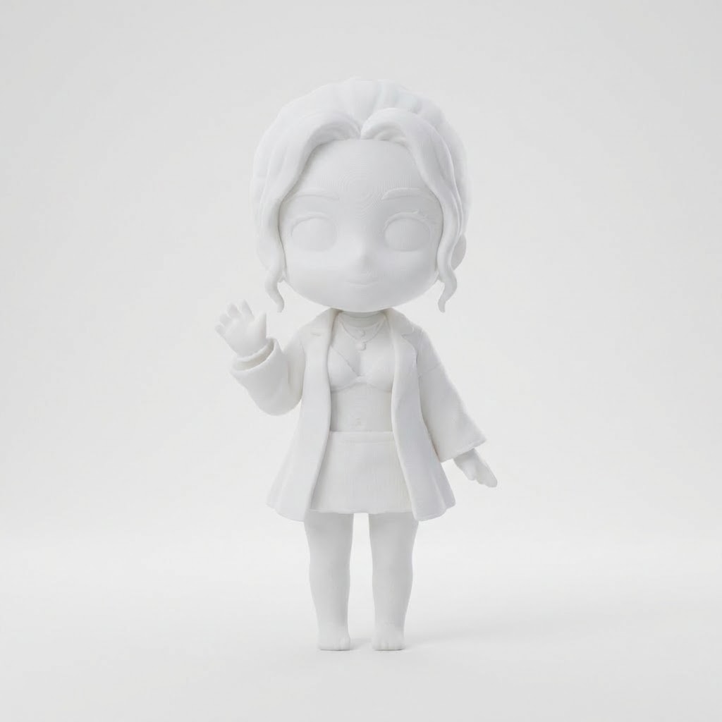 „Lia Rosé“ – Fashion-Puppe als 3D-Kunstobjekt (erstellt aus deinem Bild/Zeichnung)