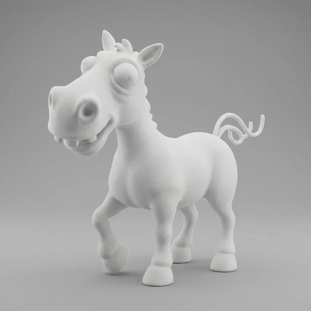 Buntes Pferd – Fröhliche 3D-Kunstskulptur - 3D Memories