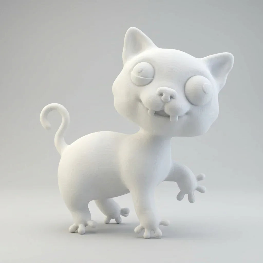 Bunte Katze "Lila" – Ihr verspieltes 3D-Kunstobjekt - 3D Memories