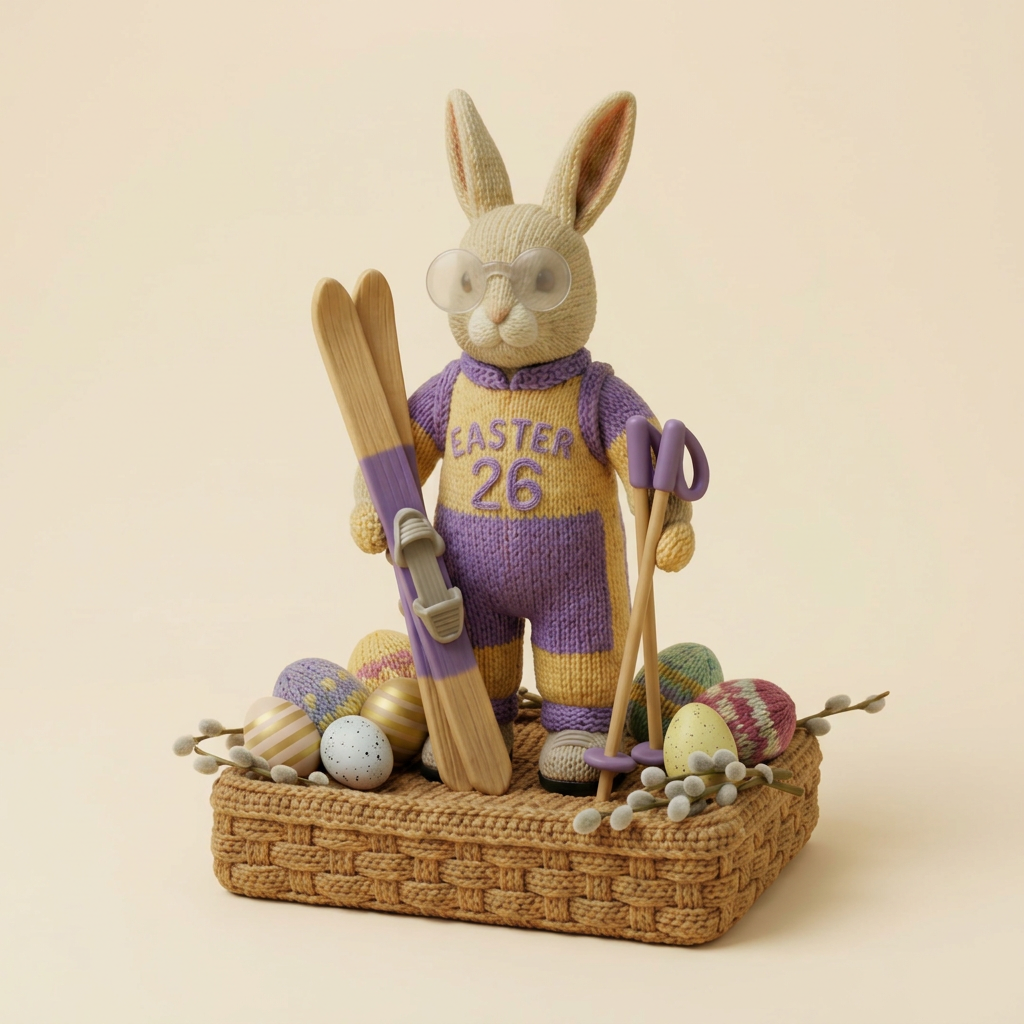 Osterhase "Hoppi" Skifahrer Edition