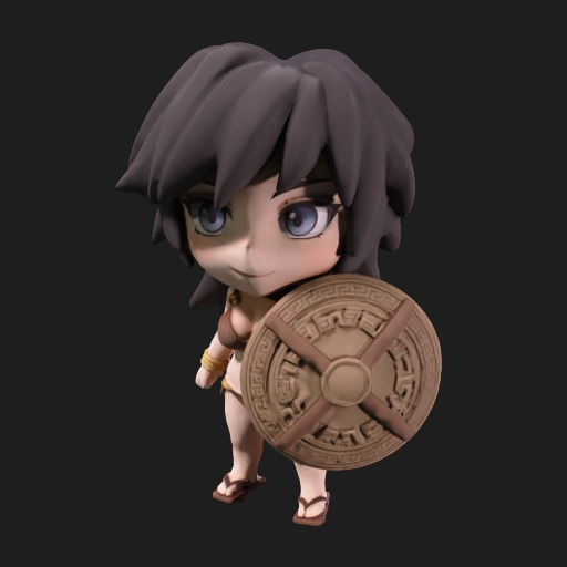 Ariella Schildherz – Chibi-Kriegerin als 3D-Kunstobjekt (3D‑Memories)