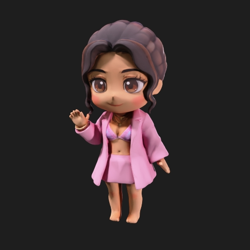 „Lia Rosé“ – Fashion-Puppe als 3D-Kunstobjekt (erstellt aus deinem Bild/Zeichnung)