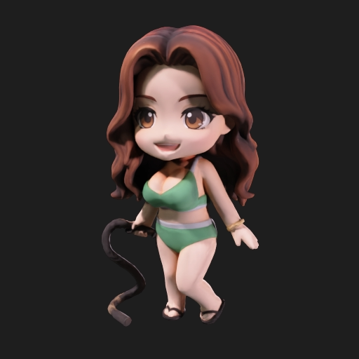 Liana, die Strand-Abenteurerin – Chibi 3D-Kunstfigur aus deiner Vorlage | 3D-Memories