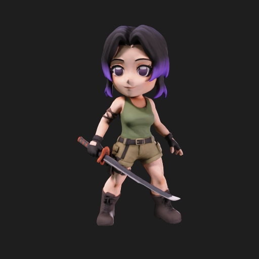 Liora die kleine Schwertwächterin – 3D-Kunstfigur aus deiner Zeichnung | 3D‑Memories