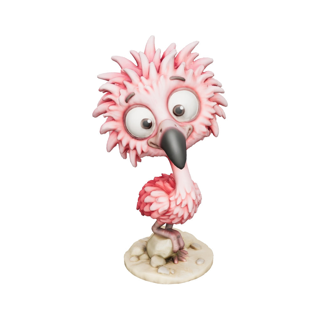 Pinkie der Einbein-Fluffvogel – 3D-Kunstfigur aus deiner Vorlage | 3D‑Memories