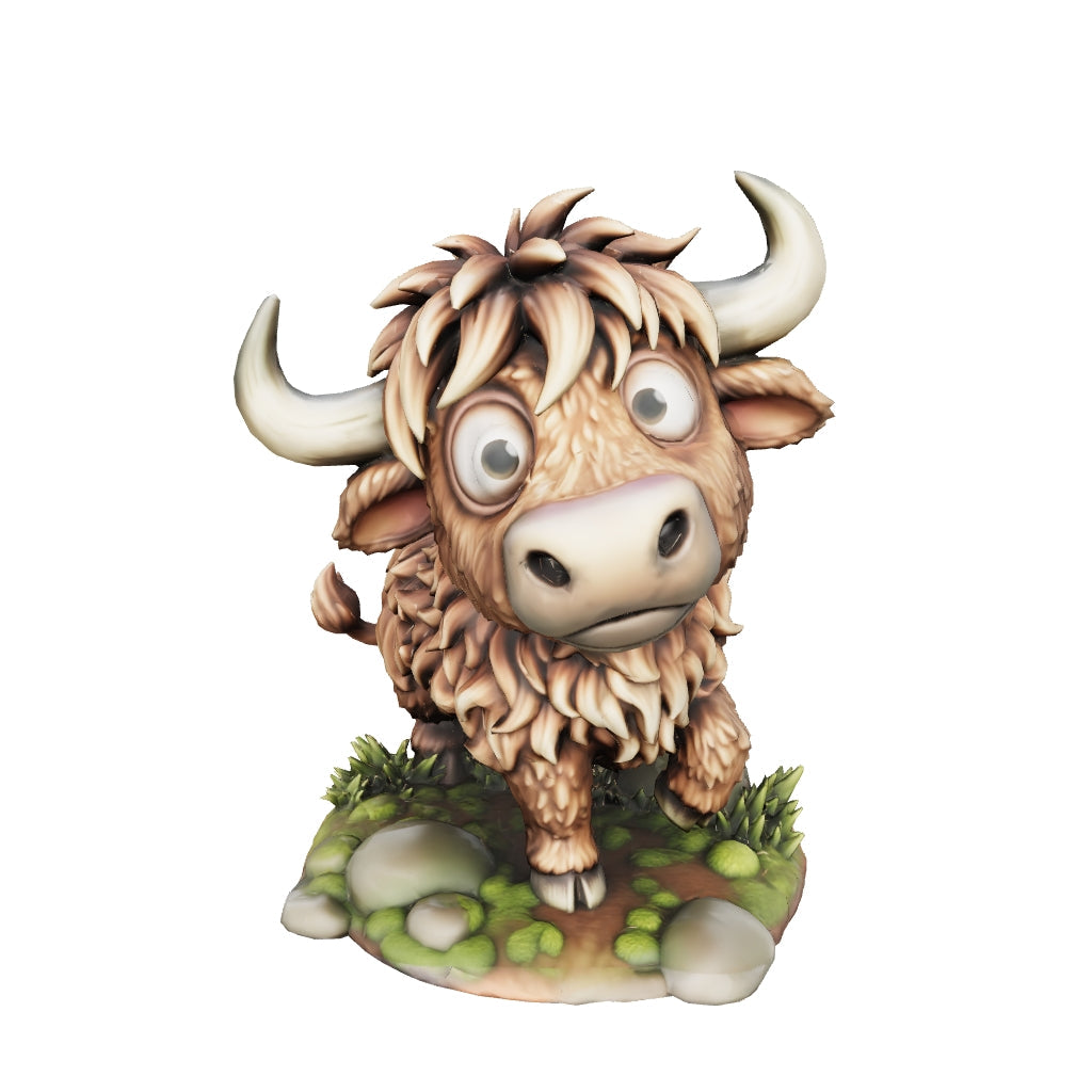Bram, das kleine Highland-Yak – 3D-Kunstfigur aus deiner Zeichnung | 3D‑Memories