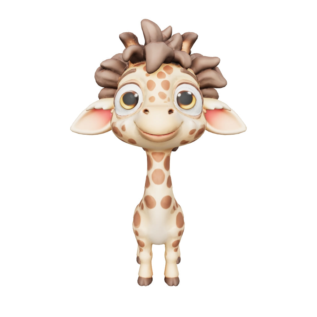 Lotti die Locken‑Giraffe – 3D‑Kunstobjekt aus deiner Zeichnung | 3D‑Memories