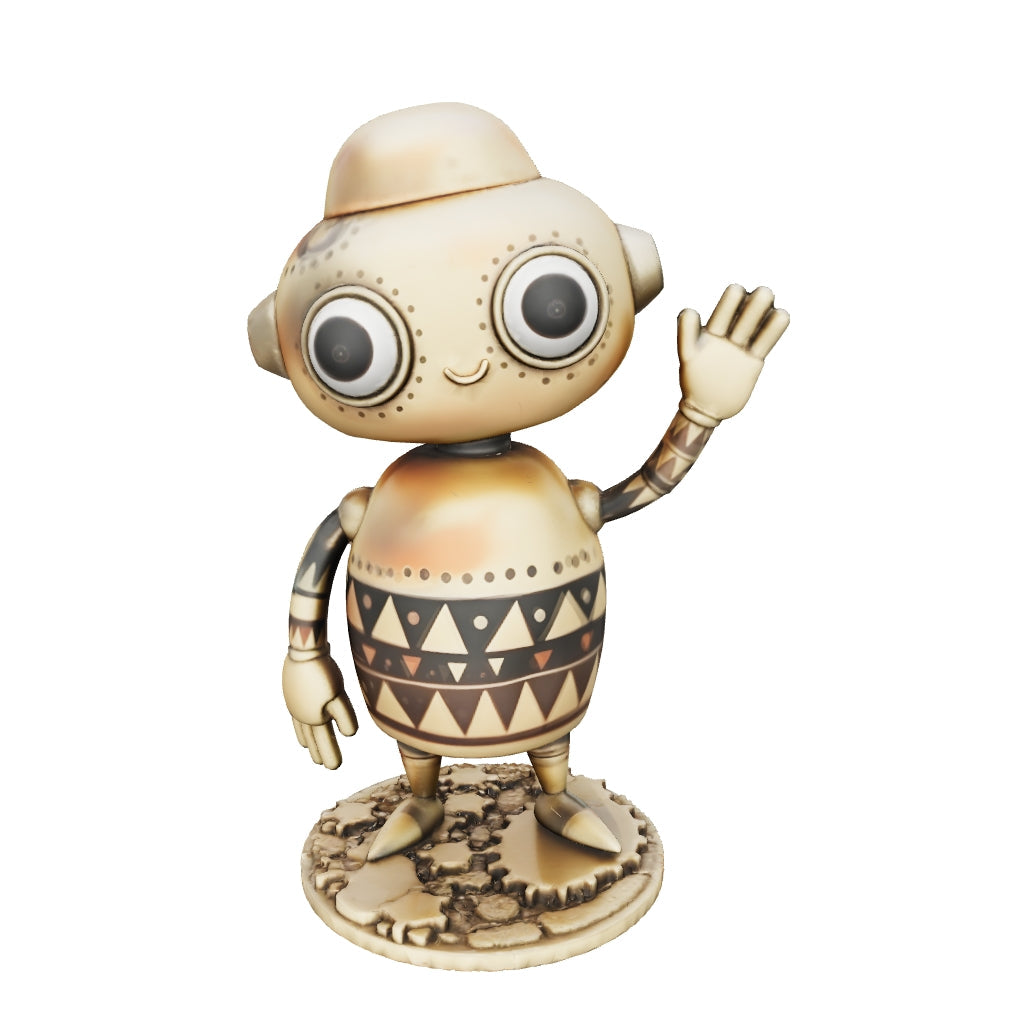 Robo-Rudi – Niedliche Retro-Roboterfigur als personalisiertes 3D-Kunstobjekt (3D‑Memories)