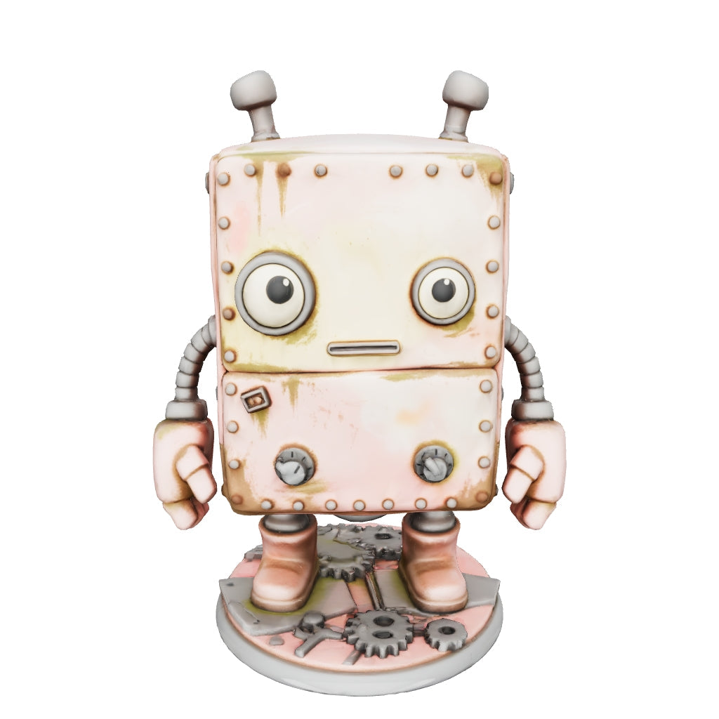 NIVO, der Vintage‑Roboter – 3D‑Kunstfigur aus deiner Zeichnung | 3D‑Memories