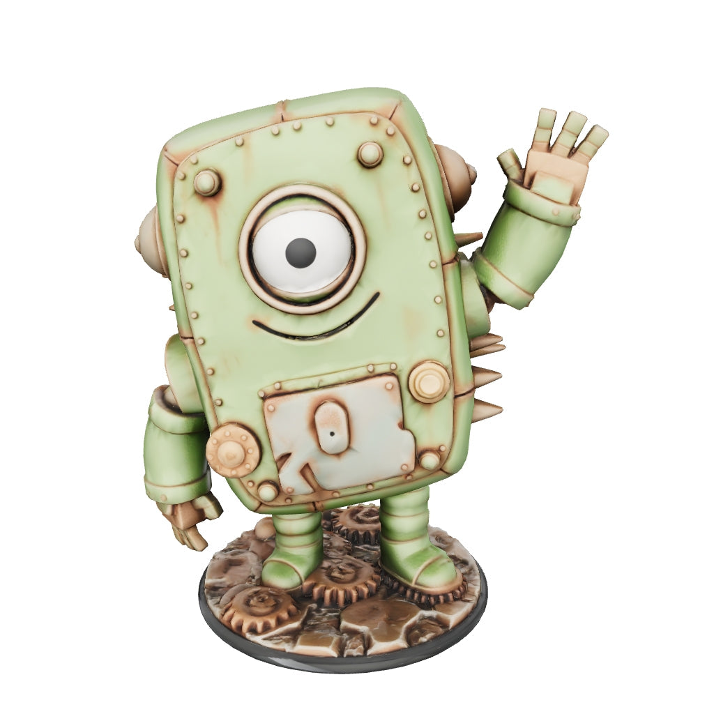 Retro-Roboter „Rosty Wink“ – KI-3D-Kunstfigur von 3D‑Memories