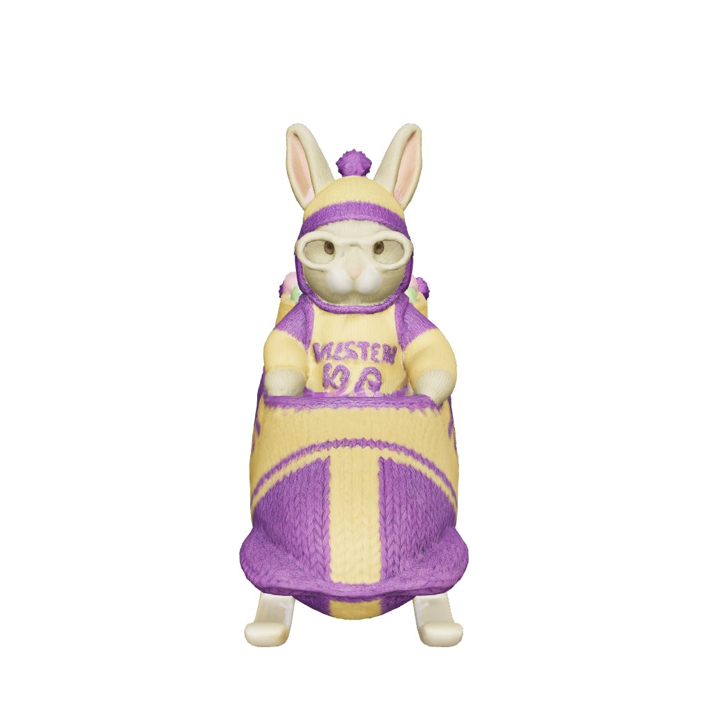 Osterhase Bobsportler - "Ski-Hase"