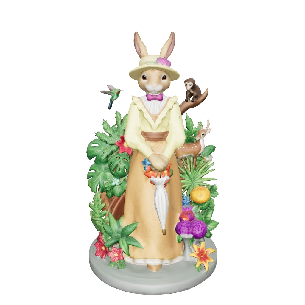 Eleganter Hase mit Blumenstrauß
