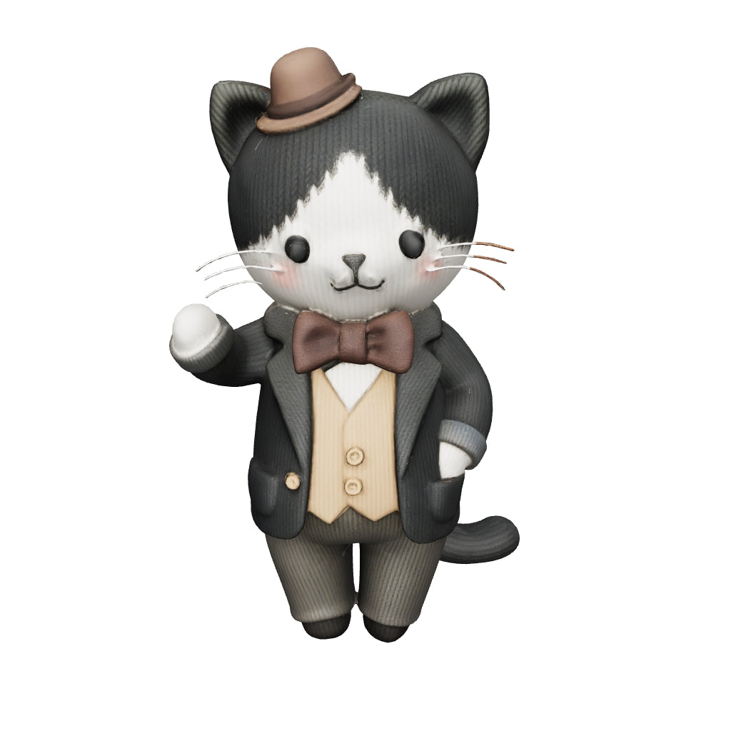 Sir Miezington – elegante Katzenfigur als 3D-Kunstobjekt | 3D‑Memories