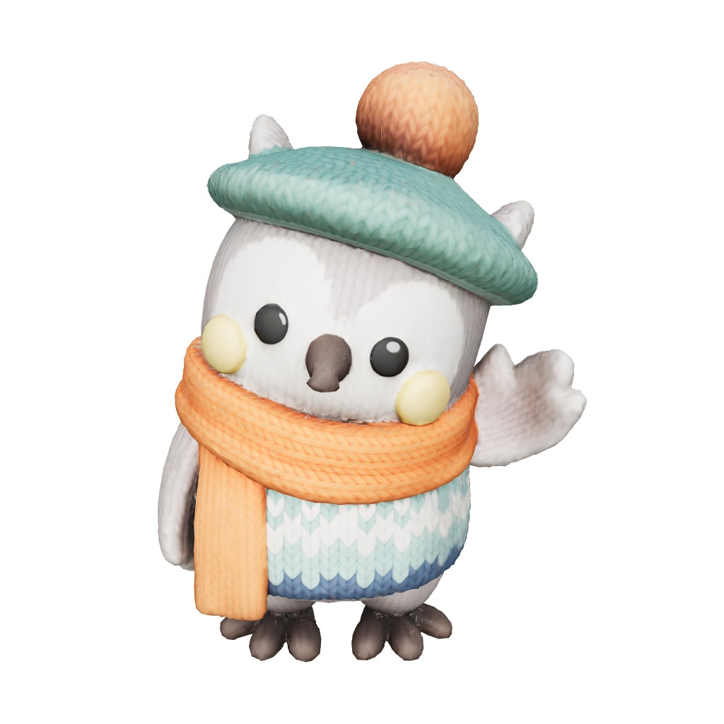 „Olivia die Winter-Eule“ – personalisiertes 3D-Kunstobjekt aus deinem Bild (3D‑Memories)