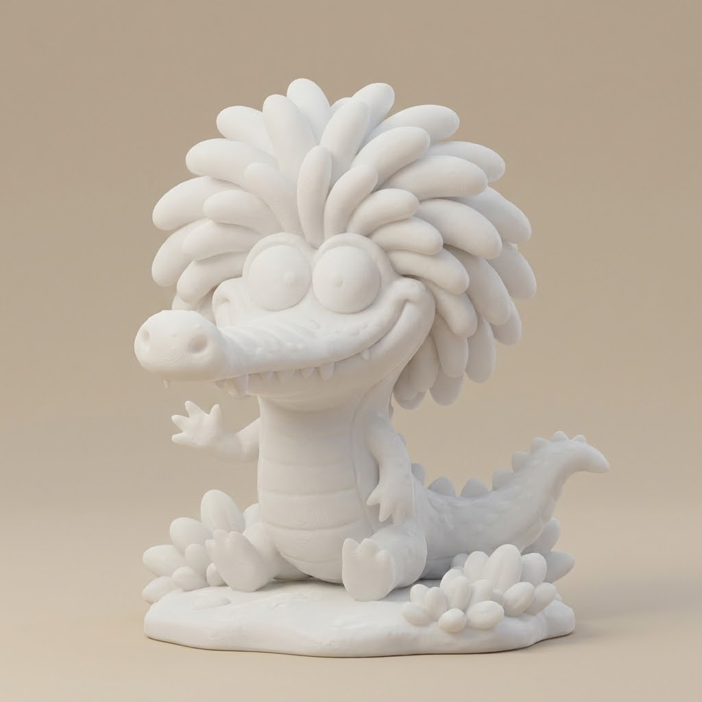 Kalle Krokodil – Fröhliche 3D-Figur aus deiner Zeichnung | 3D‑Memories