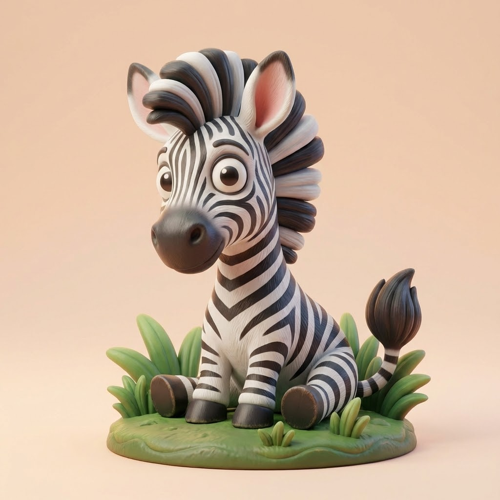 Zuri das kleine Zebra – 3D-Kunstobjekt aus deiner Erinnerung (3D‑Memories)