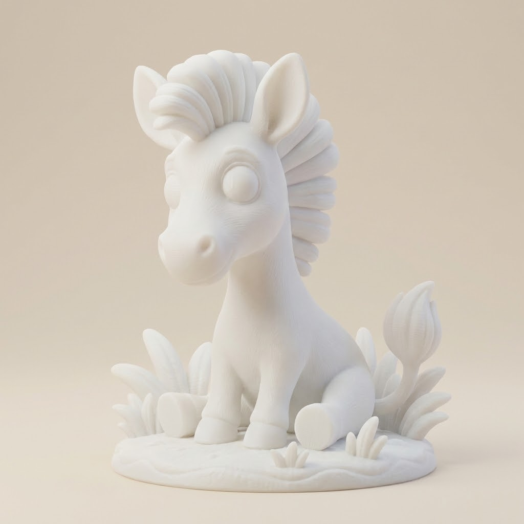 Zuri das kleine Zebra – 3D-Kunstobjekt aus deiner Erinnerung (3D‑Memories)