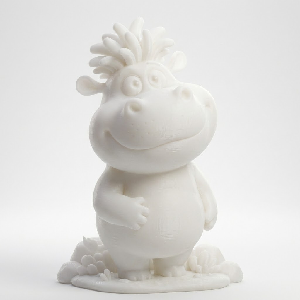 Hugo das Flusspferd – 3D-Kunstfigur aus deinem Bild (3D‑Memories)