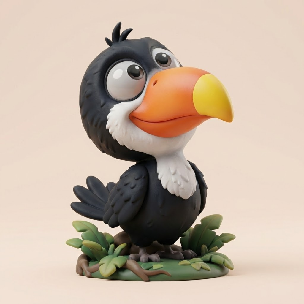 Tiko der Tukan – charmante 3D-Kunstfigur aus deiner Vorlage | 3D‑Memories