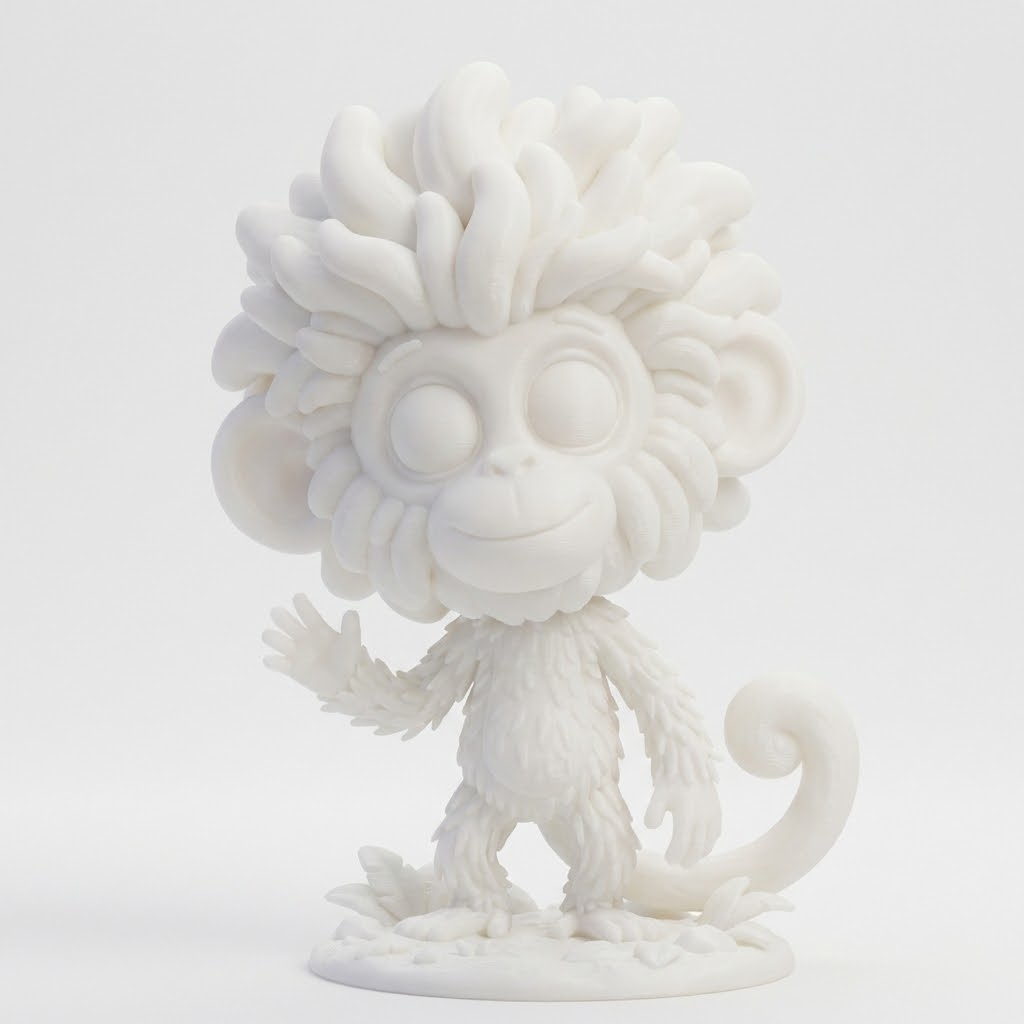 "Milo der Winke-Affe" – 3D-Kunstfigur aus deinem Bild (3D‑Memories)