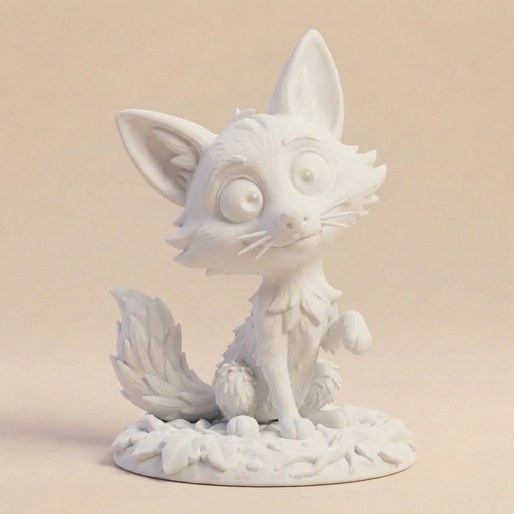 „Fynn der Waldfuchs“ – 3D-Memories Kunstfigur aus deinem Bild (weiß oder bunt)