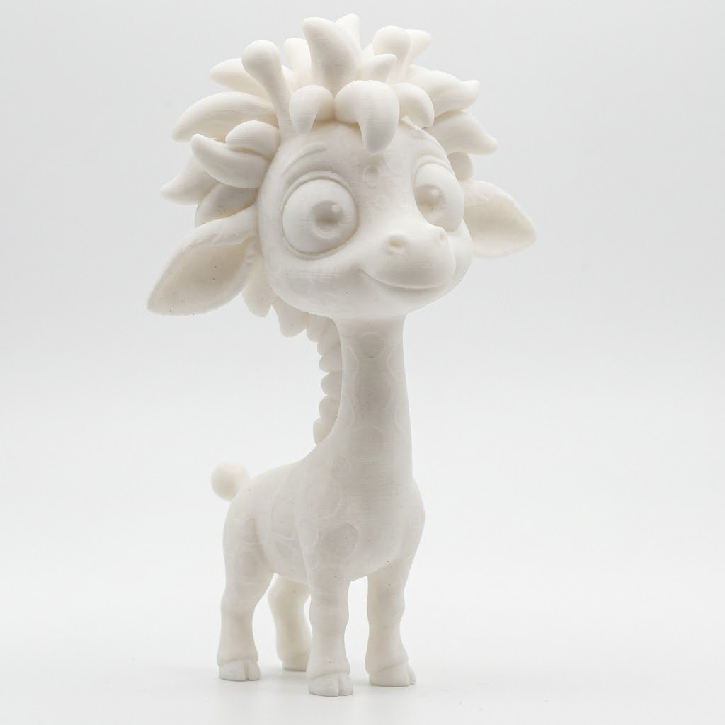 Lotti die Locken‑Giraffe – 3D‑Kunstobjekt aus deiner Zeichnung | 3D‑Memories