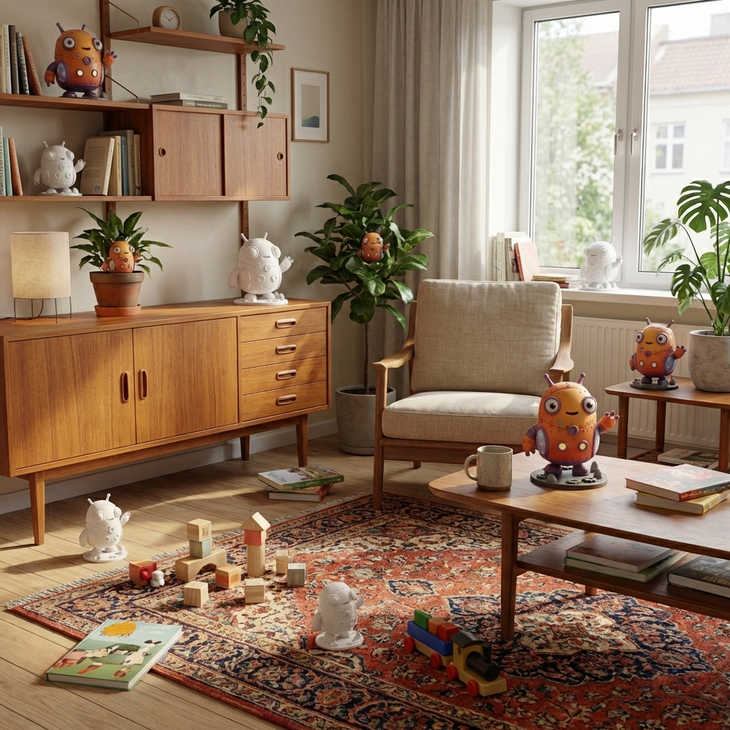 „Winky“ – freundlicher Cartoon-Roboter als 3D-Kunstobjekt | 3D‑Memories (aus deinem Bild)