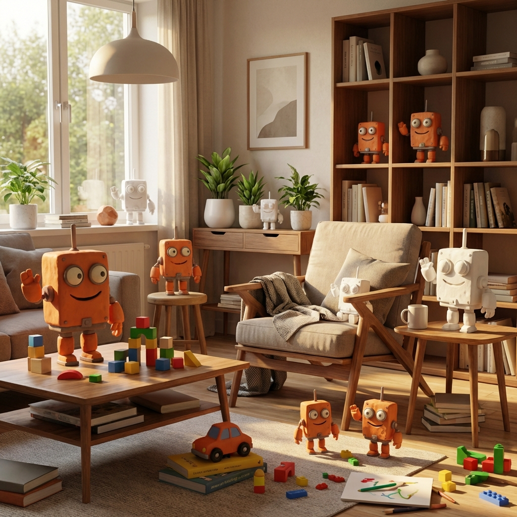 Zino, der Zahnrad‑Roboter – 3D-Kunstfigur aus deiner Zeichnung | 3D‑Memories