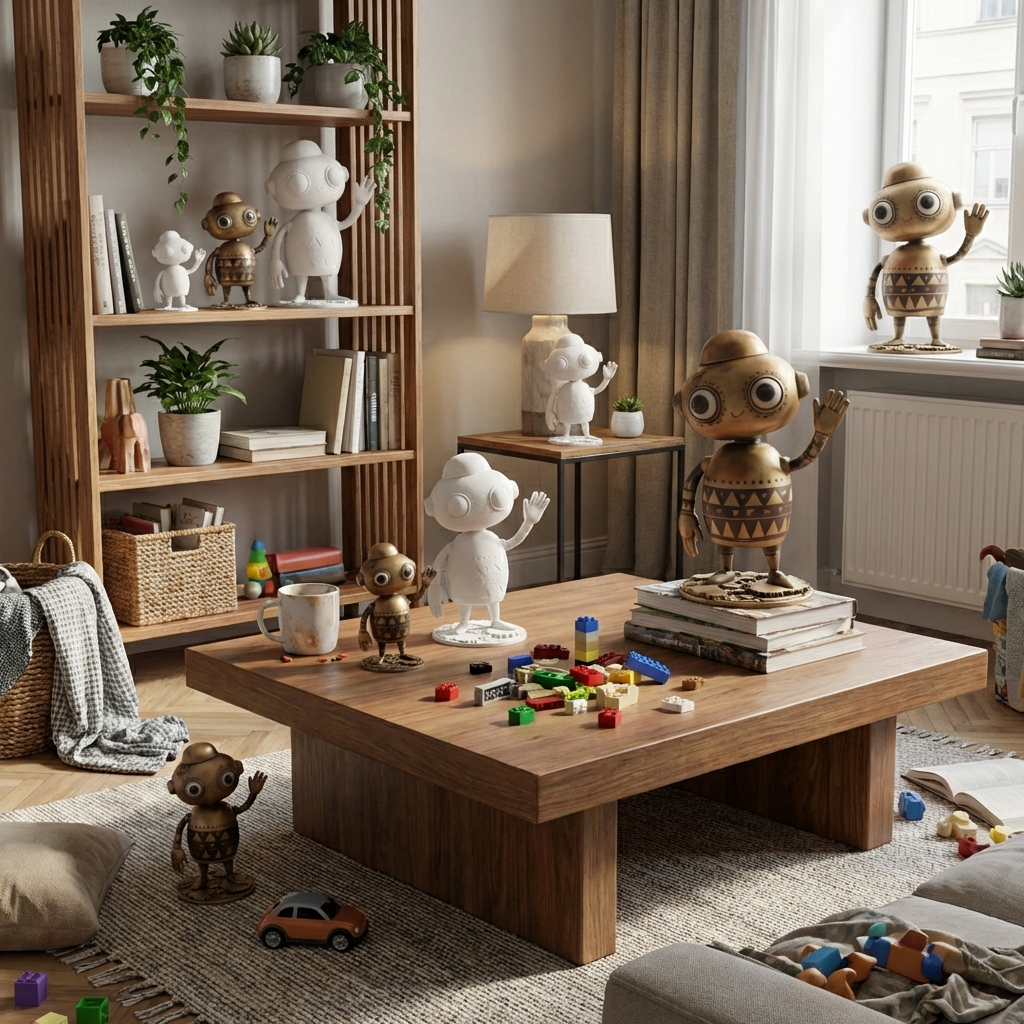 Robo-Rudi – Niedliche Retro-Roboterfigur als personalisiertes 3D-Kunstobjekt (3D‑Memories)