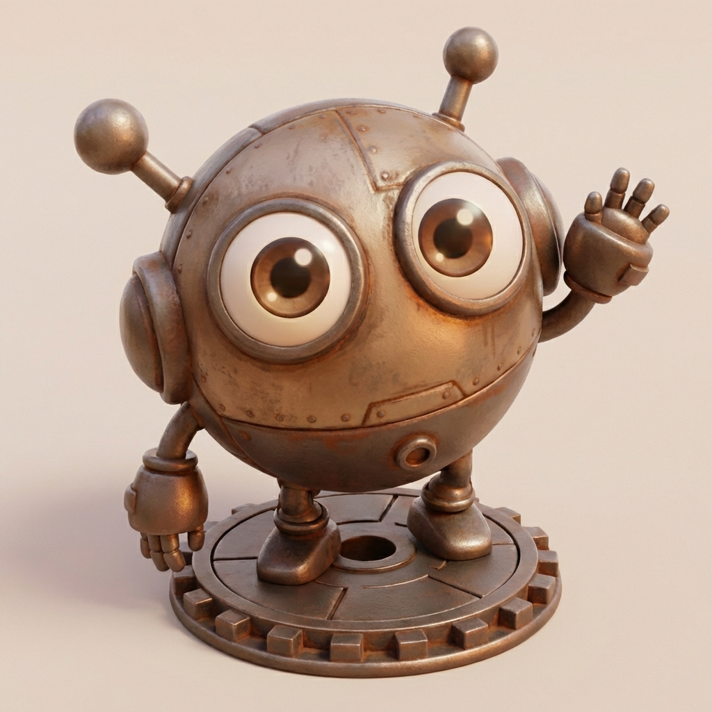 Bruno der Wink-Bot – 3D-Kunstfigur aus deiner Zeichnung | 3D‑Memories