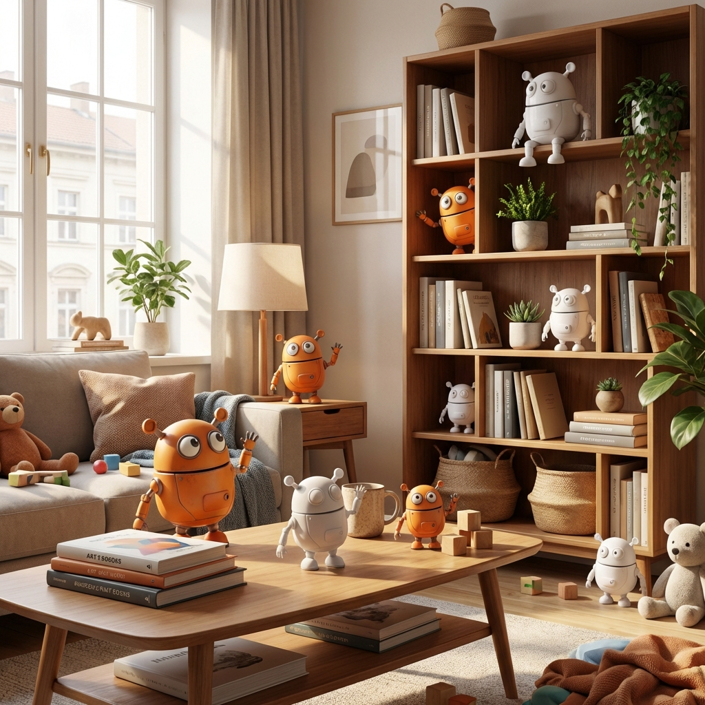 „Gizmo“, der freundliche Zahnrad‑Roboter – 3D‑Kunstobjekt aus deinem Bild (3D‑Memories)