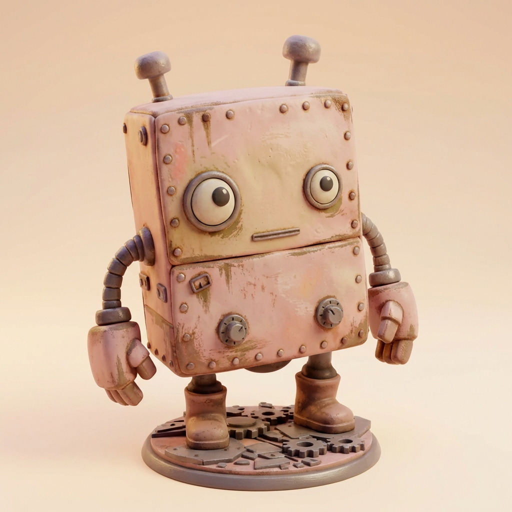 NIVO, der Vintage‑Roboter – 3D‑Kunstfigur aus deiner Zeichnung | 3D‑Memories