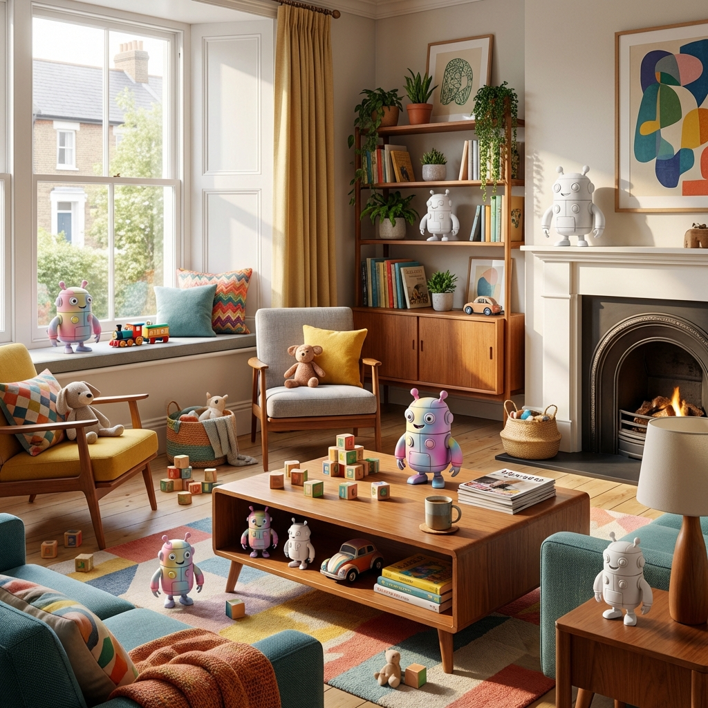 Lumo der Regenbogen-Roboter – 3D-Memories Kunstfigur nach deiner Vorlage