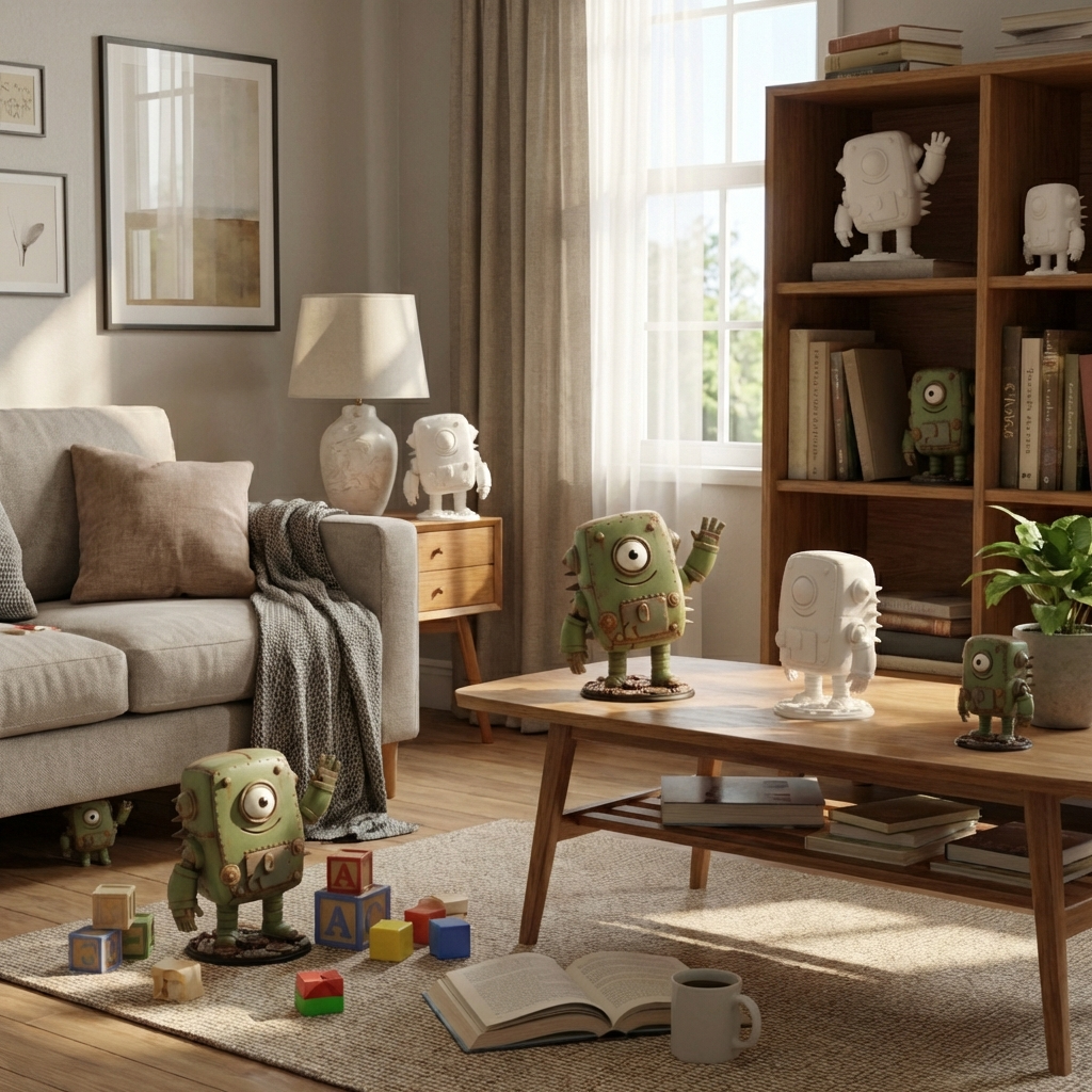 Retro-Roboter „Rosty Wink“ – KI-3D-Kunstfigur von 3D‑Memories