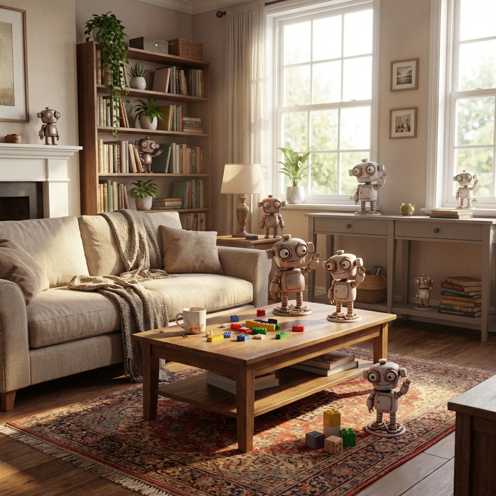 Geario – der winkende Zahnrad-Roboter | 3D-Kunstobjekt aus deiner Zeichnung (3D‑Memories)