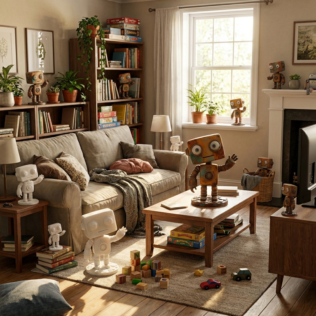 Orange der Steampunk‑Roboter – 3D‑Kunstobjekt aus deinem Bild | 3D‑Memories