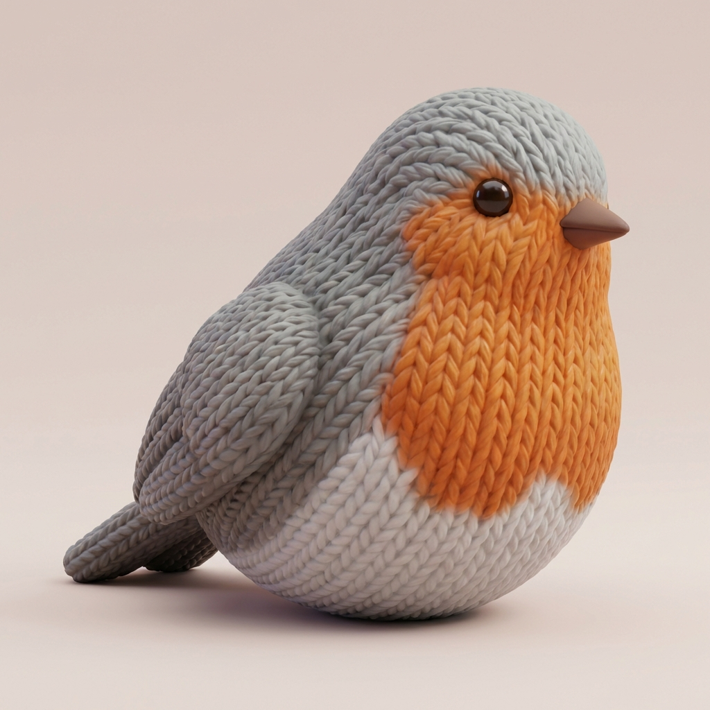 Rudi das Rotkehlchen – 3D-Kunstfigur aus deinem Bild (3D-Memories)