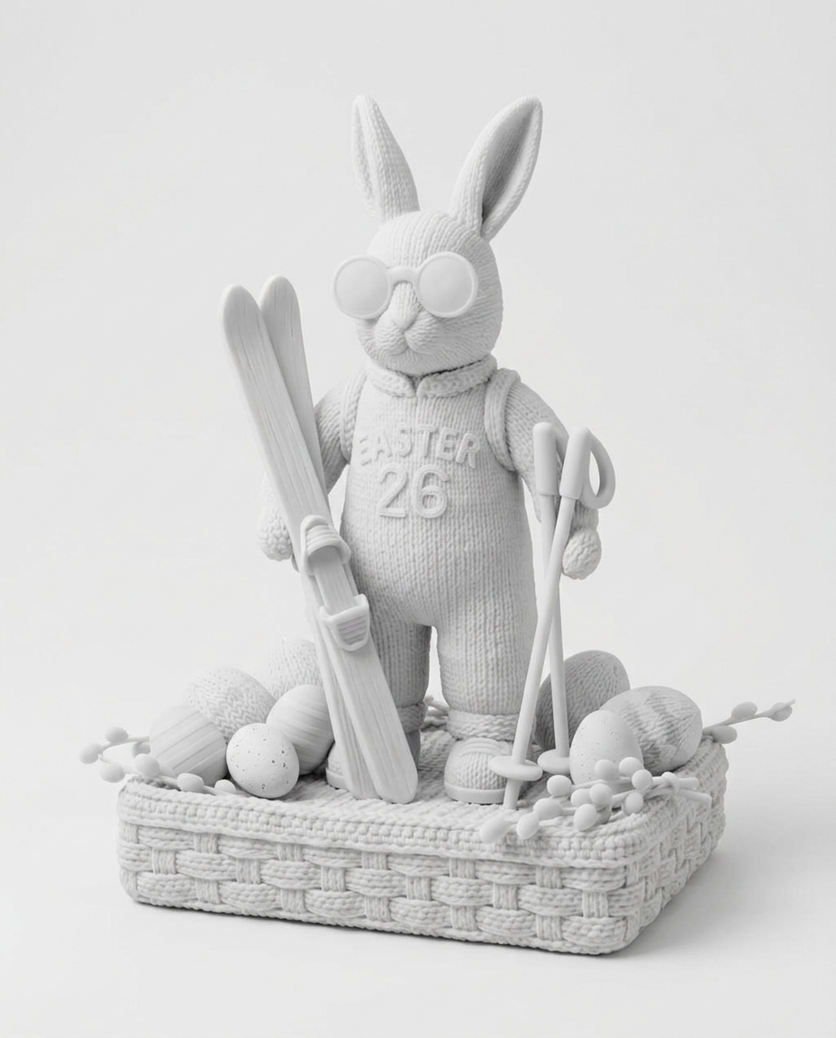 Osterhase "Hoppi" Skifahrer Edition