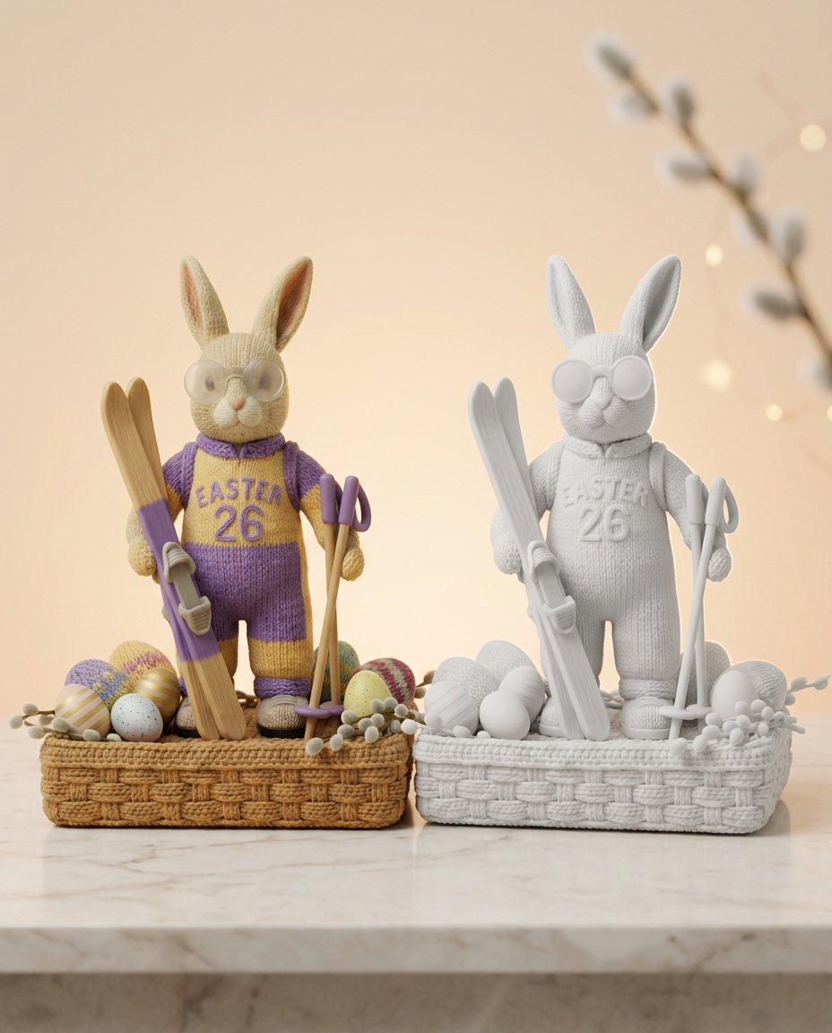 Osterhase "Hoppi" Skifahrer Edition