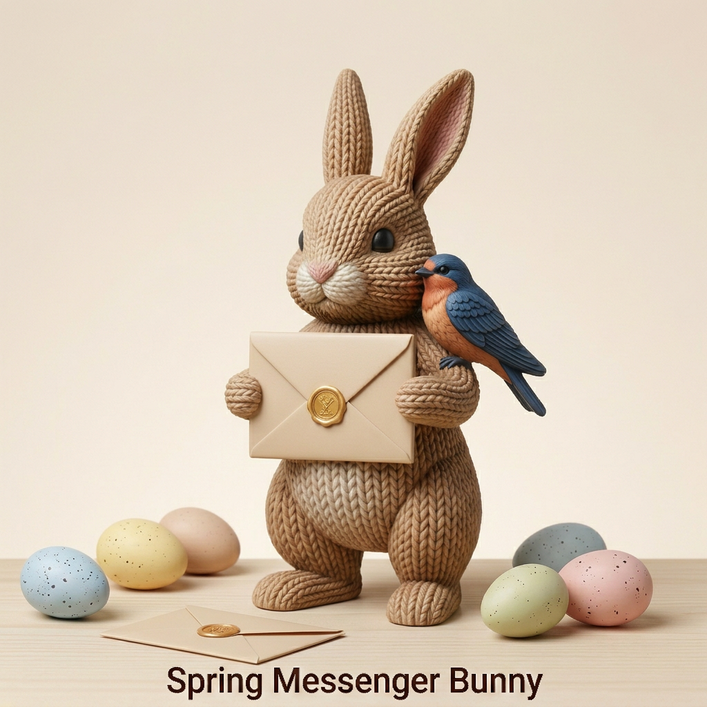 Bote des Frühlings - Hase mit Botschaft