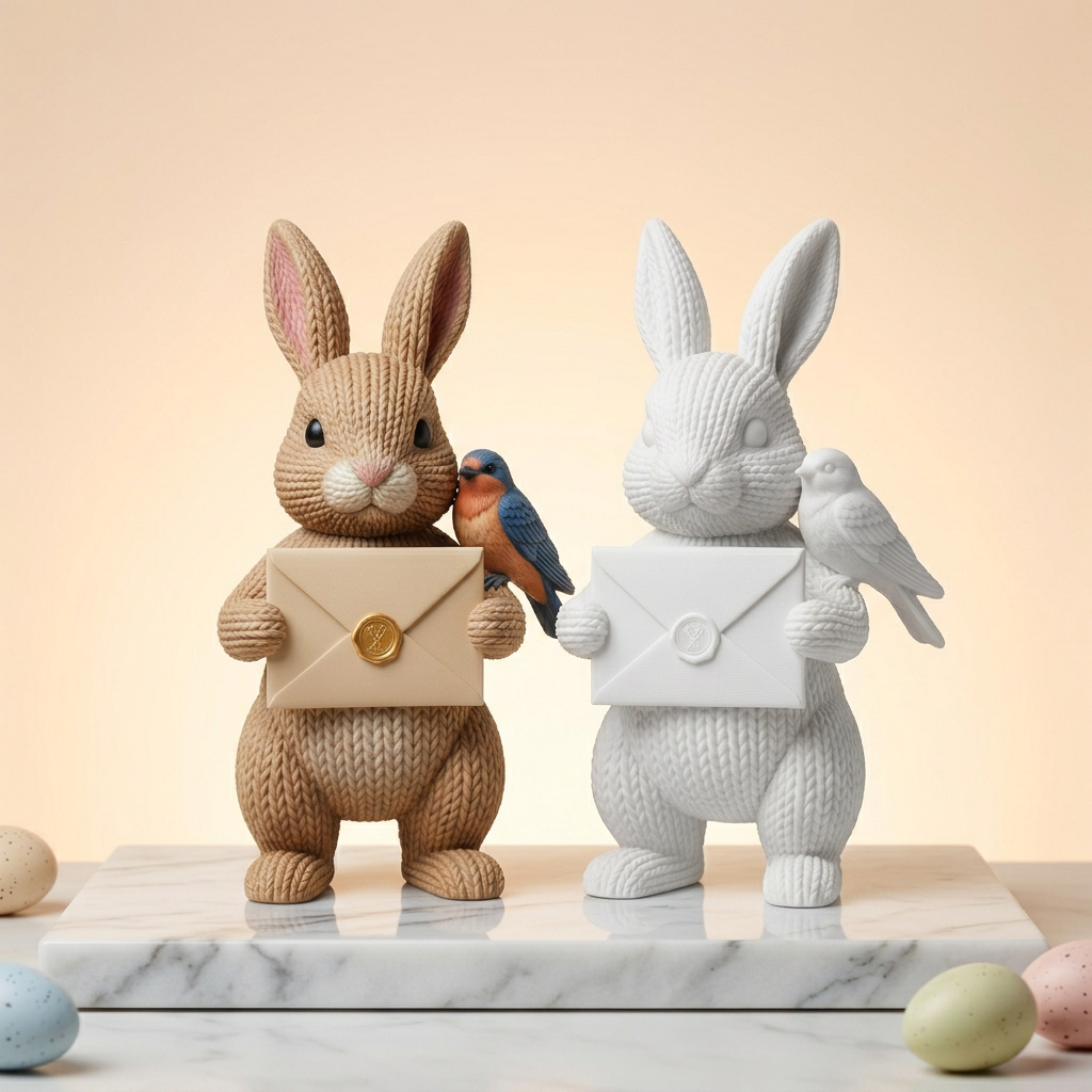 Bote des Frühlings - Hase mit Botschaft