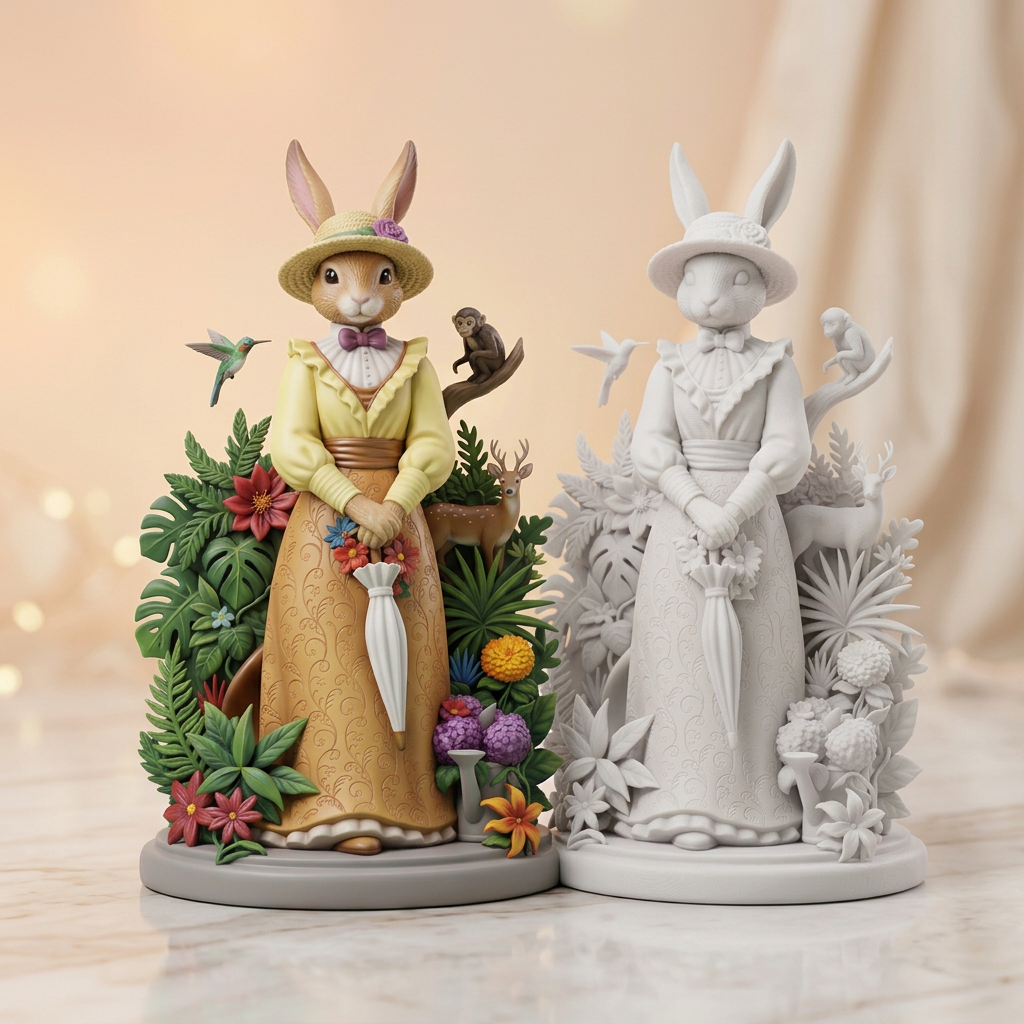 Eleganter Hase mit Blumenstrauß