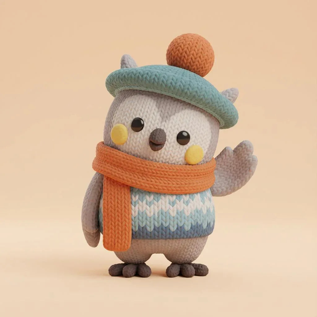 „Olivia die Winter-Eule“ – personalisiertes 3D-Kunstobjekt aus deinem Bild (3D‑Memories) - 3D Memories