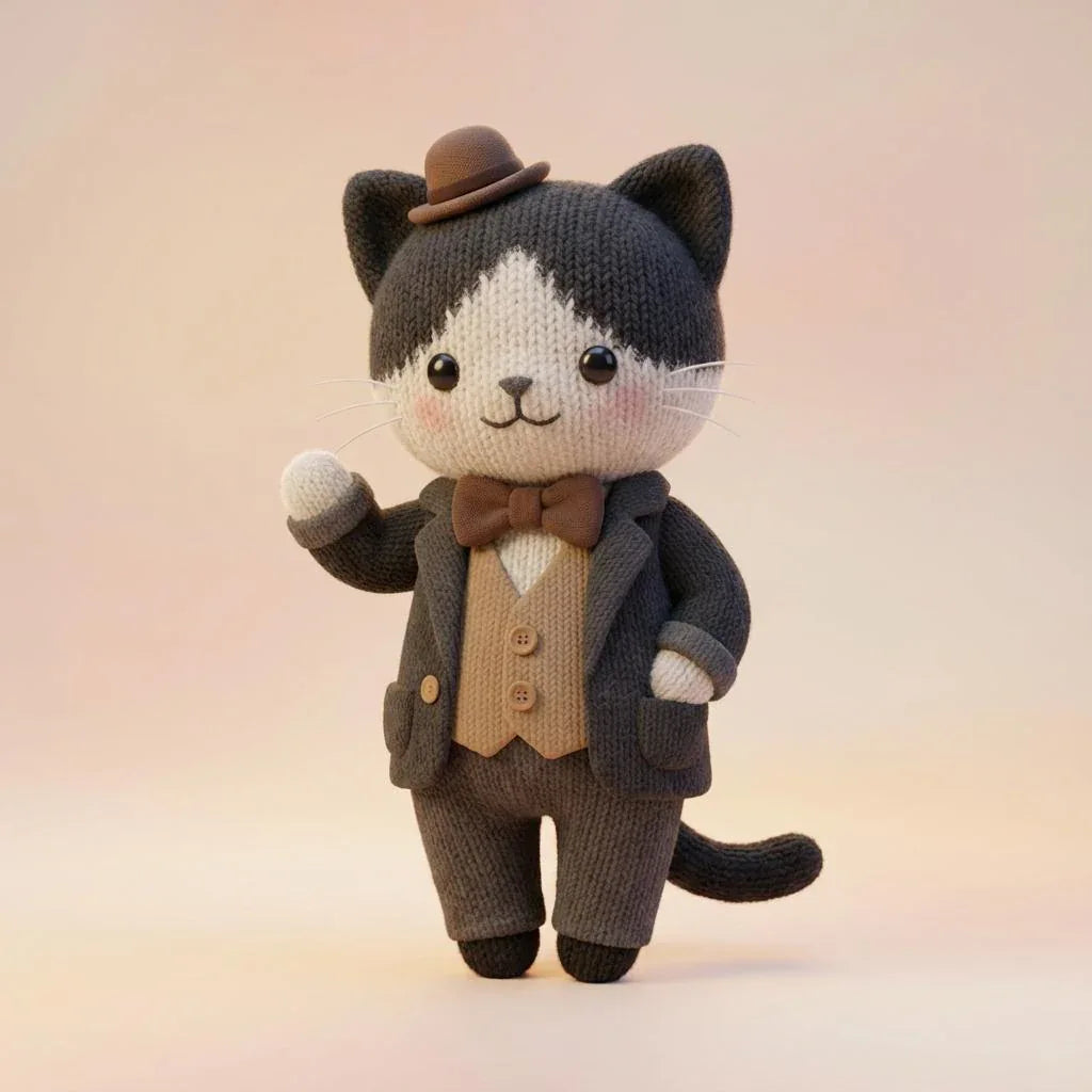 Sir Miezington – elegante Katzenfigur als 3D-Kunstobjekt | 3D‑Memories - 3D Memories