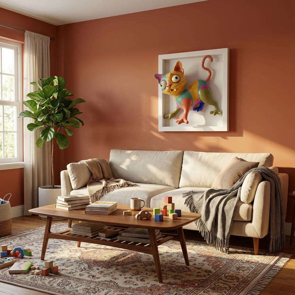 Bunte Überraschungskatze – 3D-Kunstobjekt - 3D Memories