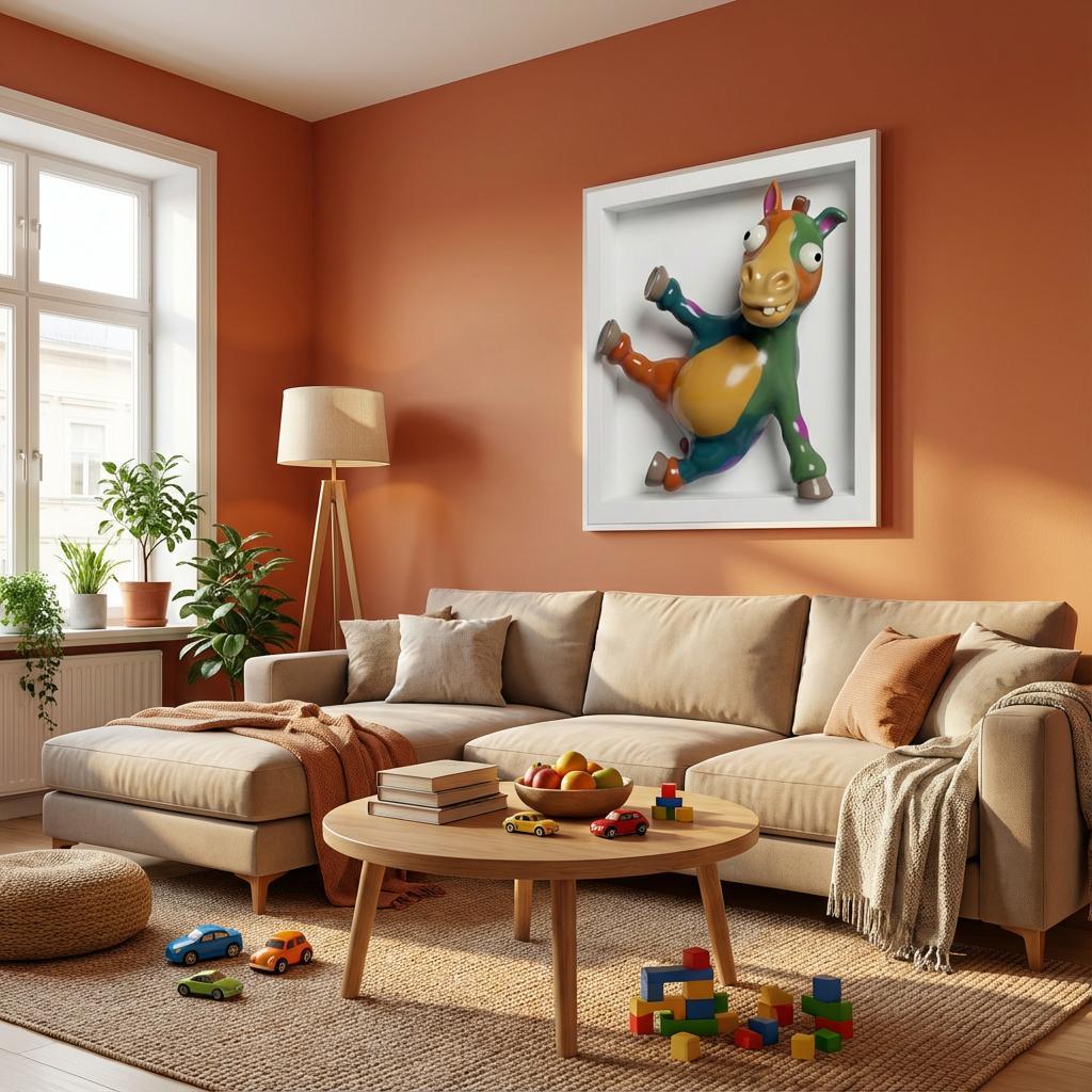 Buntes Pferd 'Farbflitz' – Ihr einzigartiges 3D-Kunstobjekt - 3D Memories