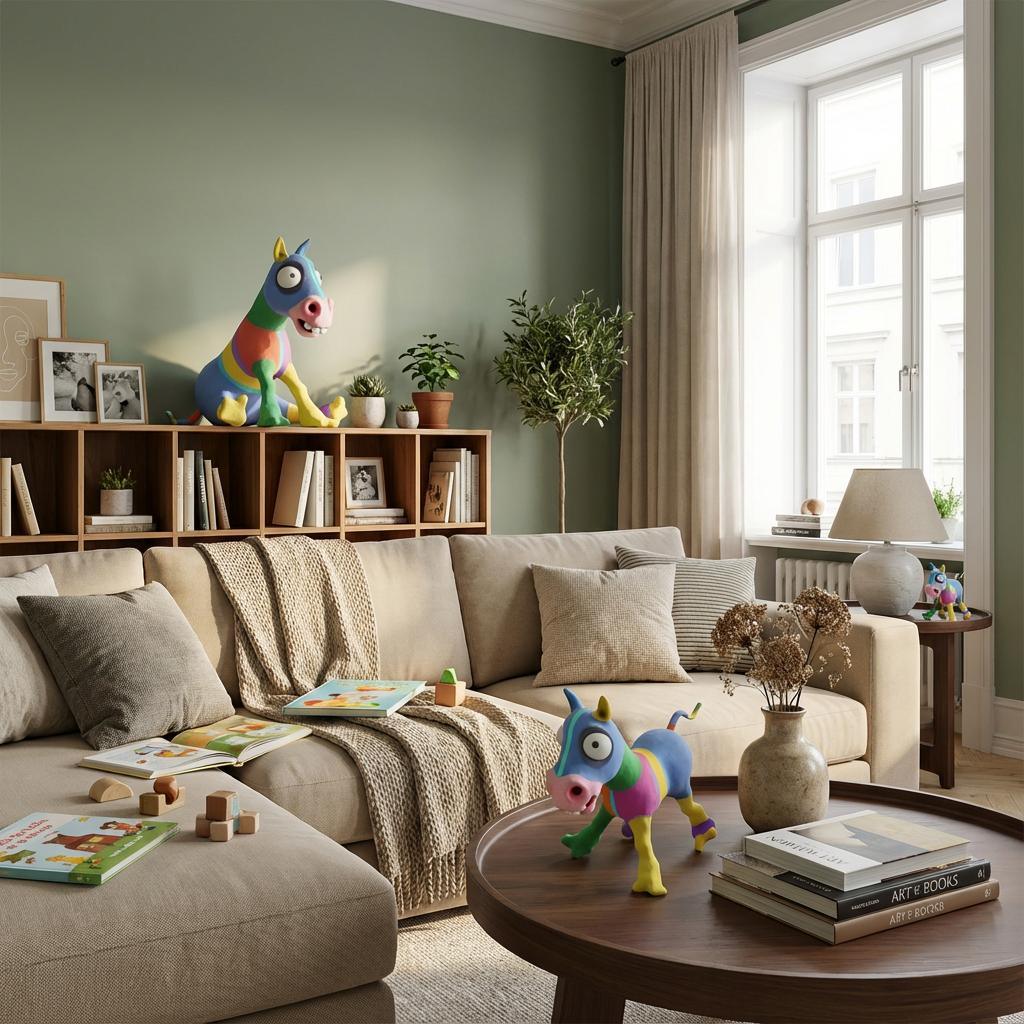 Lustiges Farbenspielpferd – Ihr einzigartiges 3D-Kunstobjekt - 3D Memories