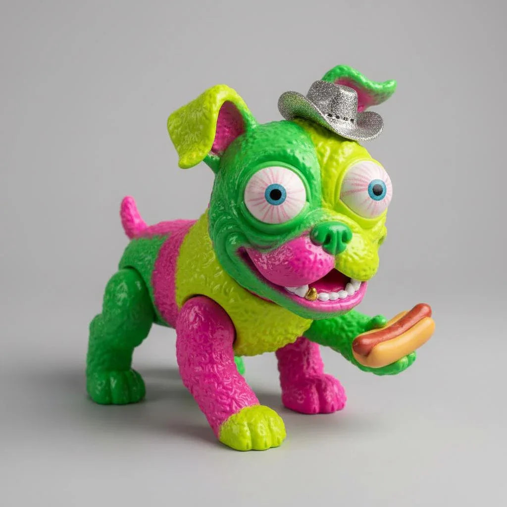 Bunter Hotdog-Hund – Fröhliche 3D-Kunstfigur - 3D Memories