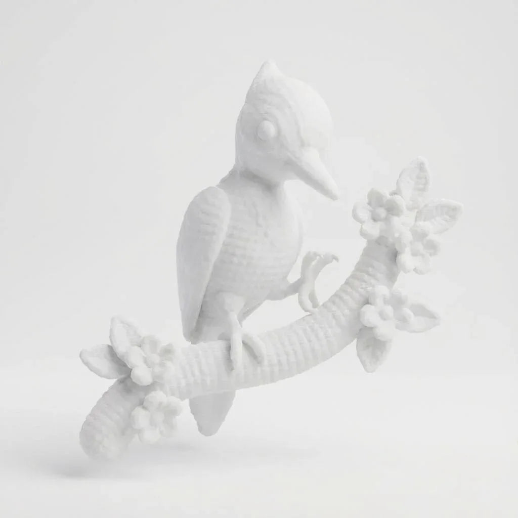 Pico der Blüten-Specht – 3D-Kunstfigur im Häkel-Look (aus deinem Bild mit 3D‑Memories) - 3D Memories